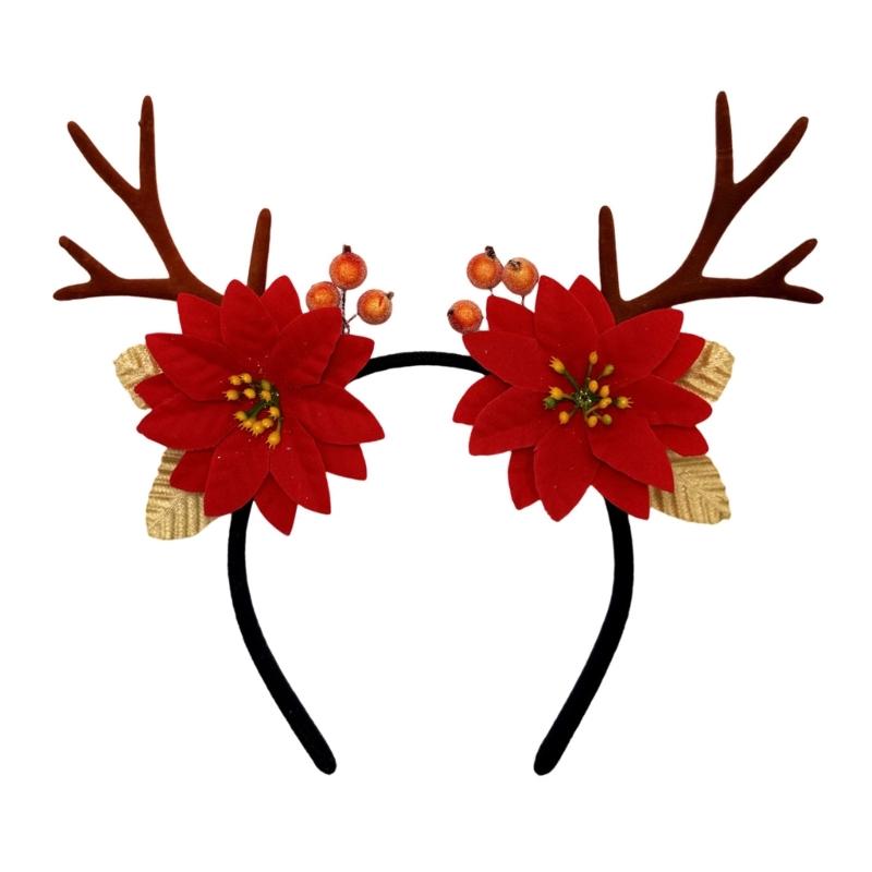 

Christmas Antler Headband Party Costume Flower Party Karaoke Punk Photo Props Party Hair Hoop Cosplay