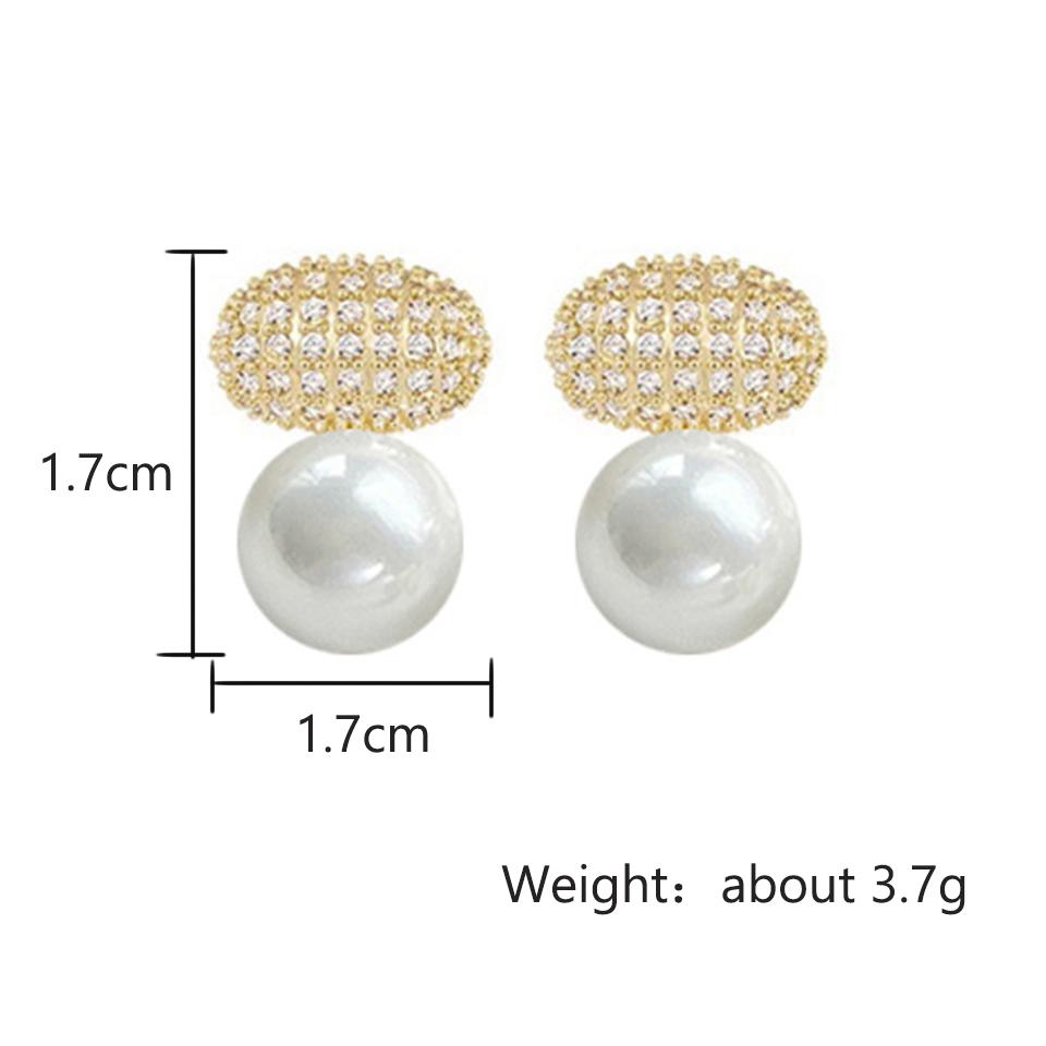 French Exquisite Imitation Oval Zircon Earrings for Women Shiny Crystal Micropaved Zirconia Stud Earring Luxury Bridal Zircon