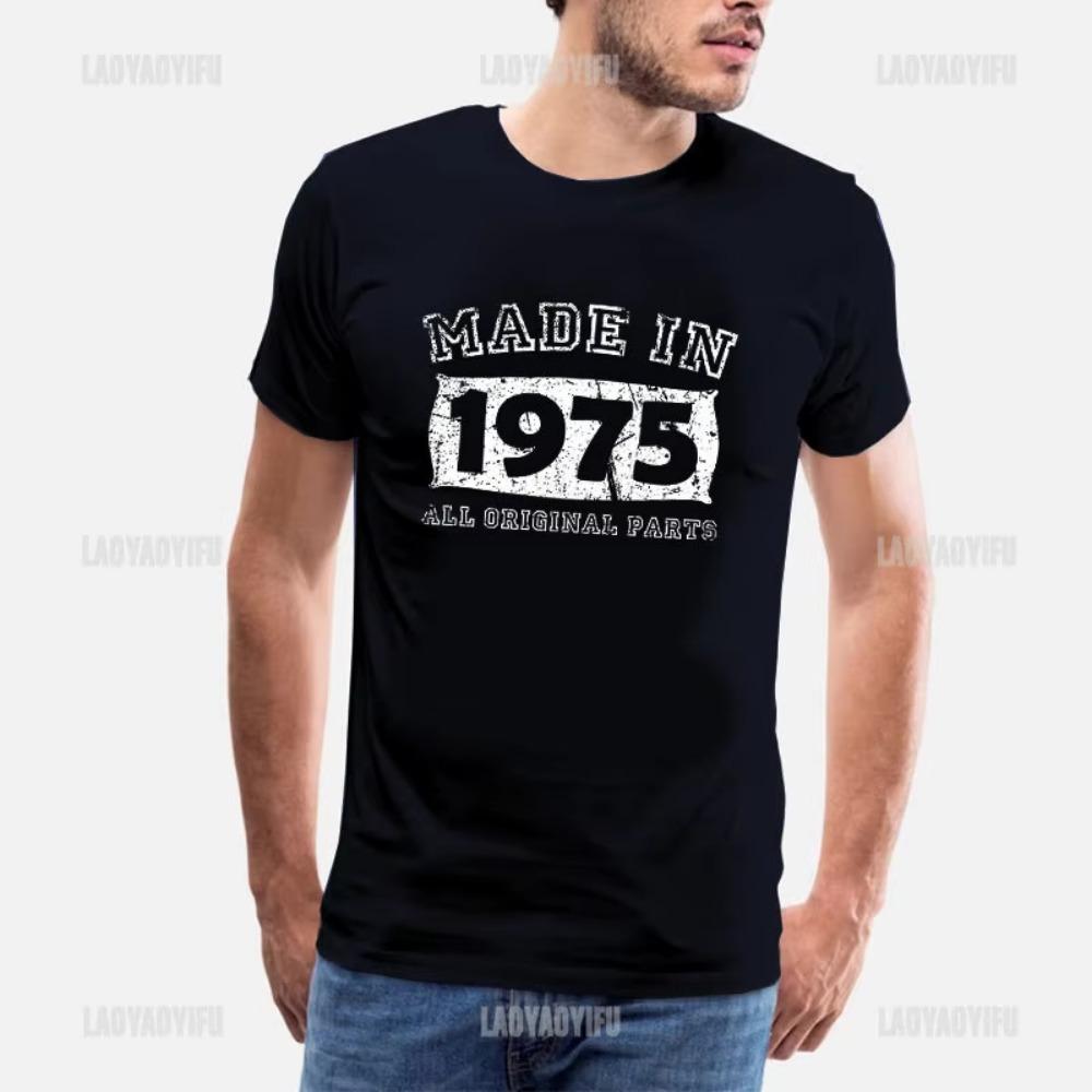 Vintage 1975 Limited Edition Men T Shirts Retro Classic Art Print Tees Short Sleeve O Neck Harajuku Streetwear Birthday Gifts