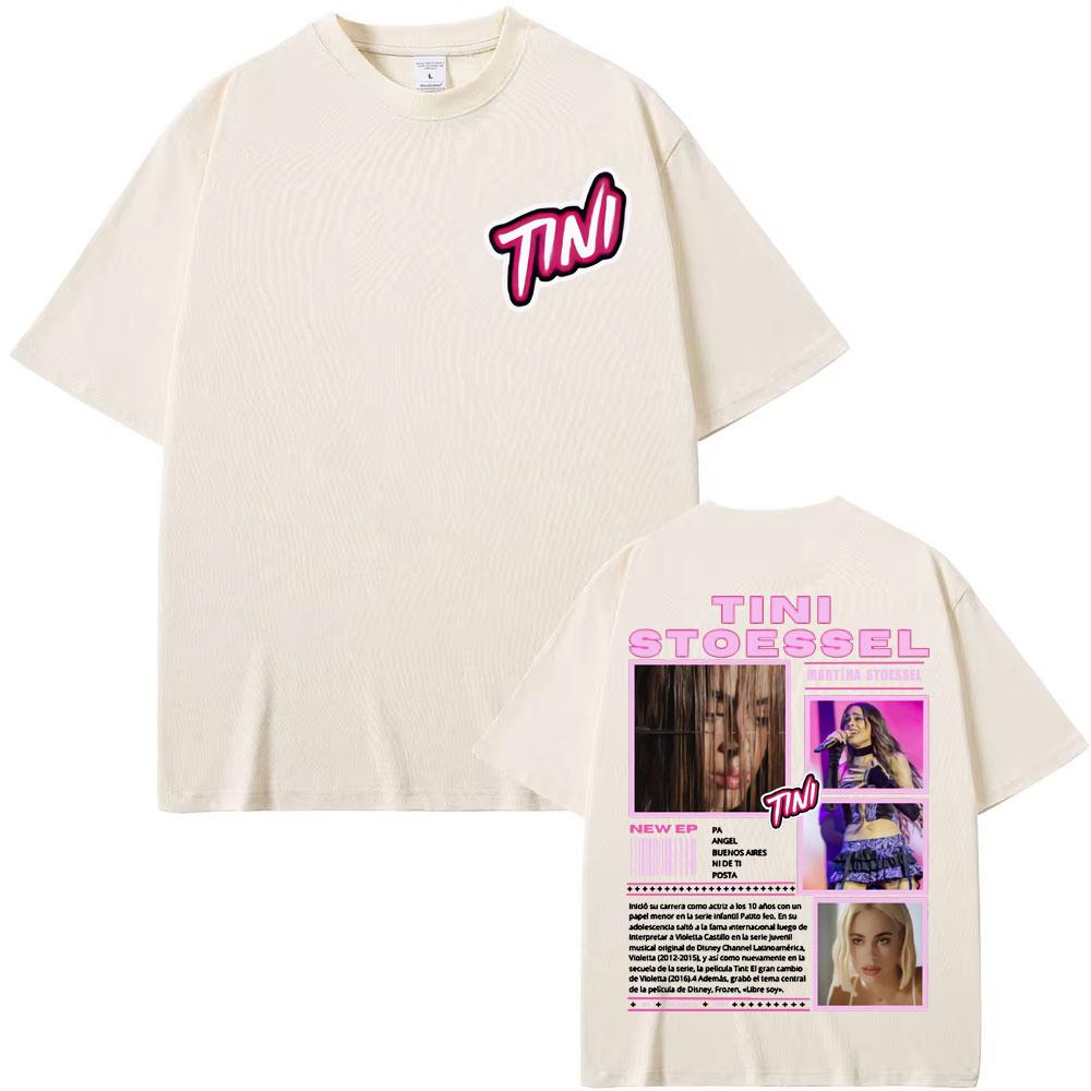 Singer TINI STOESSEL 2025 Tour Cover T Shirts Unisex Womens Clothing Fashion Aesthetic T Shirt Casual ONeck Short Sleeve Tshirt