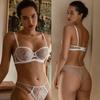 Seturi de Lenjerie Intimă pentru Femei Seturi din 2 Piese cu Sutien Push-Up Floral și Chiloți Brodați Seturi de Lenjerie Color-block Modă Sexy Lenjerie de Zi
