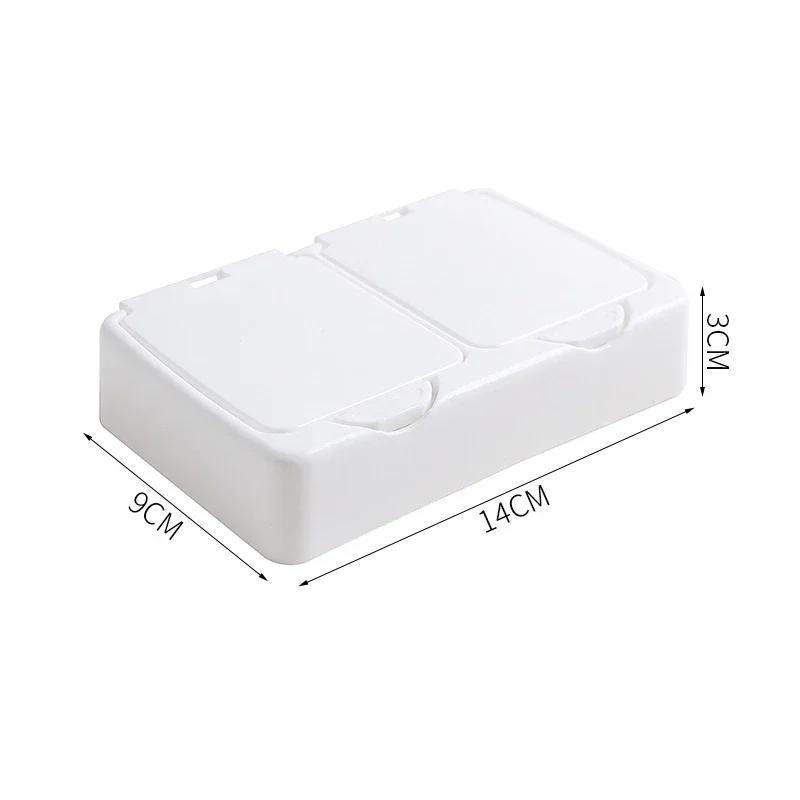 Desktop Mini Storage Box with Lid Pop-up Window Style Cotton Swab Makeup Cotton Plastic Dustproof Student Miscellaneous Sorting