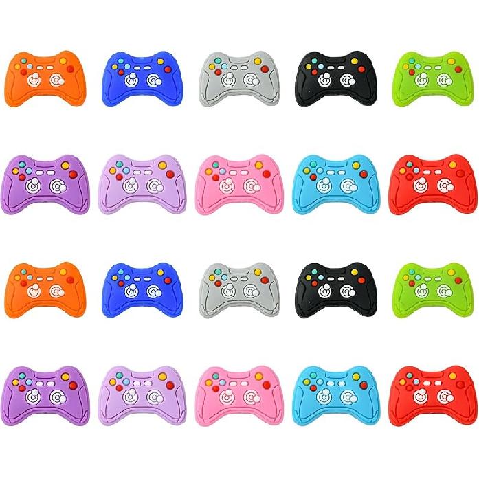 LiQunSweet 15 Pcs 15 Styles Christmas Theme Silicone Beads Santa Claus Tree Socks Snowman Snowflake Beads for DIY Jewelry Keychain Pen Craft