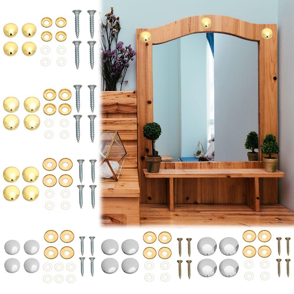 4pcs/set Glass Fasteners Mirror Fixing Nails Stainless Steel Decoration Screw Covers Furniture Hardware Billboard Decor