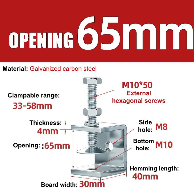 Carbon Steel C-Clamp Steel Pipe Square Clamp Corrosion-Resistant Rust-Proof Adjustable Fixed Holder Clip Hardware Fasteners