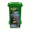 1 Pezzo Adesivo Pattumiera Alberi Verdi a Cascata Autoadesivo Paesaggio Naturale Decalcomania con Scene Vivaci di Foresta, Fiume e Funghi per Giardino Esterno