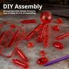3D Printed Jointed Dummy Action Figure Diy Assembly Movable Robot Red Translucent Toy Model Gift