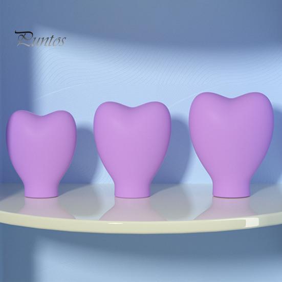 Brush Covers 3Pcs Makeup Colored Heart Shape Soft Dustproof Silicone Sleeve Protect Bristles Portable Blush Foundation Protective Case Accessories