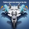 577pcs J-15 Carrier Fighter Jet Military Combat Armed Aircraft Building Blocks Shark Model Plane Bricks Educational Toy For Boys