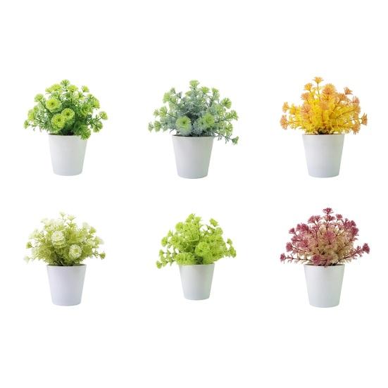 Artificial Green Plant Non-withered Create Vitality Long Service Life Durable Wedding Centerpiece Simulation Potted Plant Bonsai