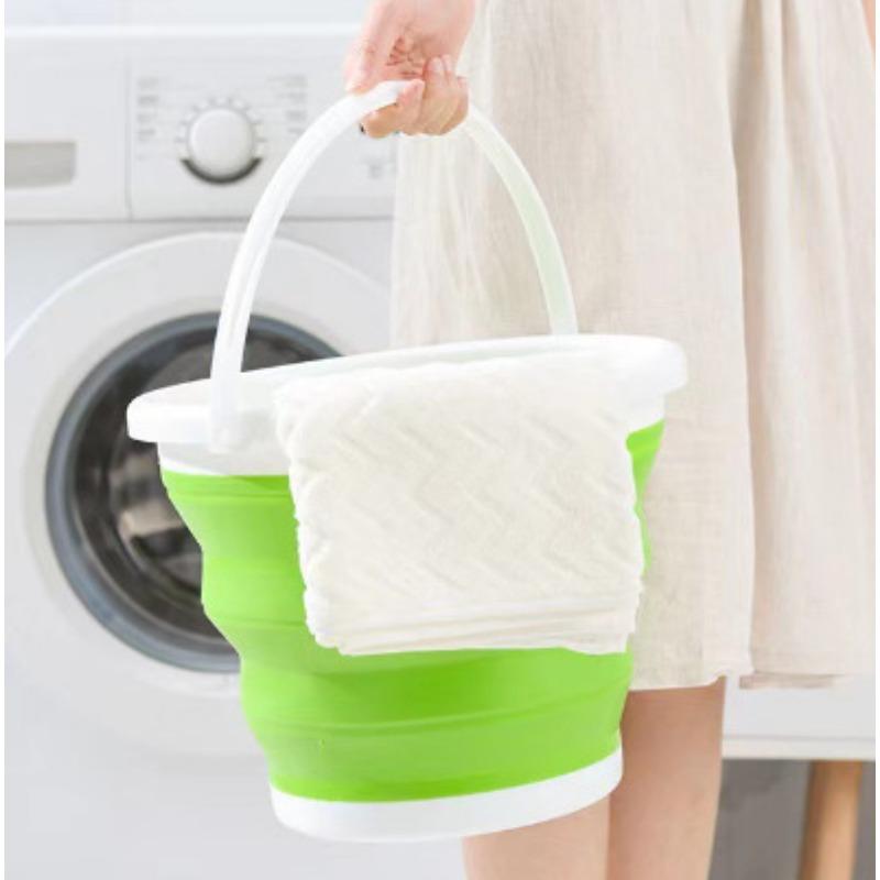 1PC Portable Folding Bucket Outdoor Fishing Bucket Large Car Travel Car Wash Bucket Student Dormitory Pickup Bucket Round Bucket