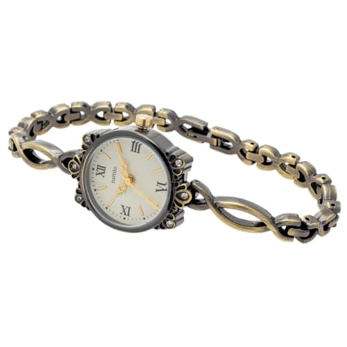Fieldwork Women's Analog Watch with Antique Metal Band and Accessory Buckle, Amel Antique Gold, JN032-5