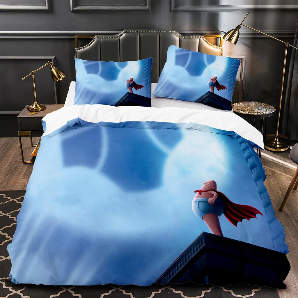 Cartoon Captain Underpants 3D Printed Duvet Cover Pillowcase Bedding Set Twin Full Queen King Size For Bedroom Decor