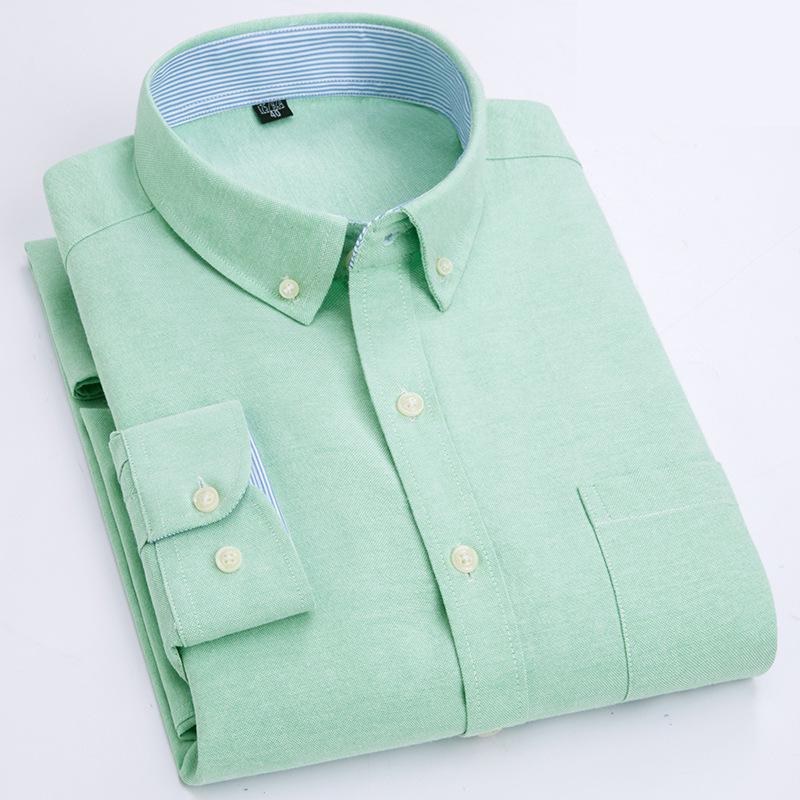 Chemise Oxford à Carreaux Décontractée pour Jeunes à Manches Longues - Coton Fin, Patchwork, Col Carré pour le Printemps et l'Automne