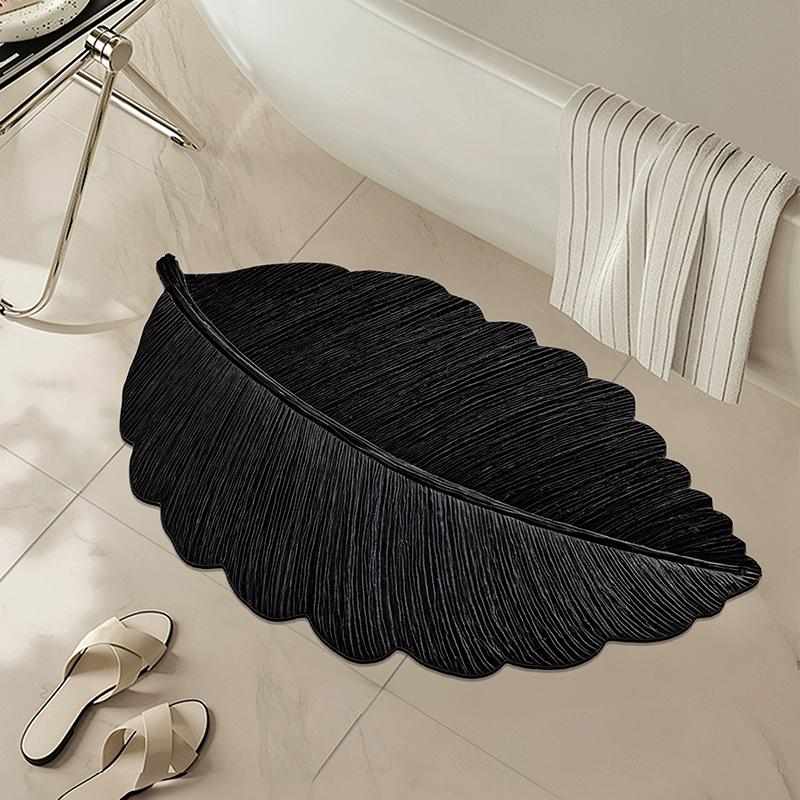 Special-shaped Leaf Diatom Mud, Dirt-resistant and Non-slip Bathtub Quick-drying Floor Mat At the Door of the Bathroom