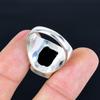 Natural Black Onyx Ring for Men 925 Sterling Silver Rectangle Gemstone Ring Handmade Turkish Style Signet Jewelry
