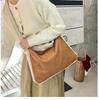 Retro Lambswool Spliced Shoulder Bag - Autumn/Winter Fashionable and Versatile