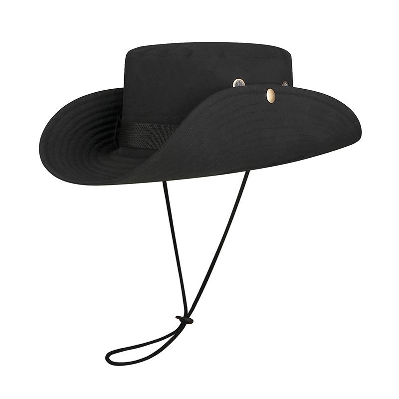 

Весна Лето Водонепроницаемая походная шляпа Мужская походная солнцезащитная шляпа для рыбалки чёрный