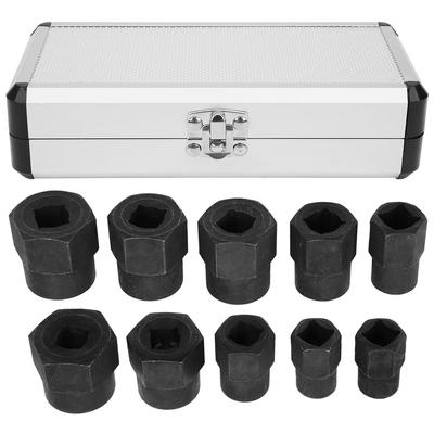 10Pcs Nut Removal Tool Set Damaged for Broken 9?19mm Nuts Extractor Aluminum Boxed