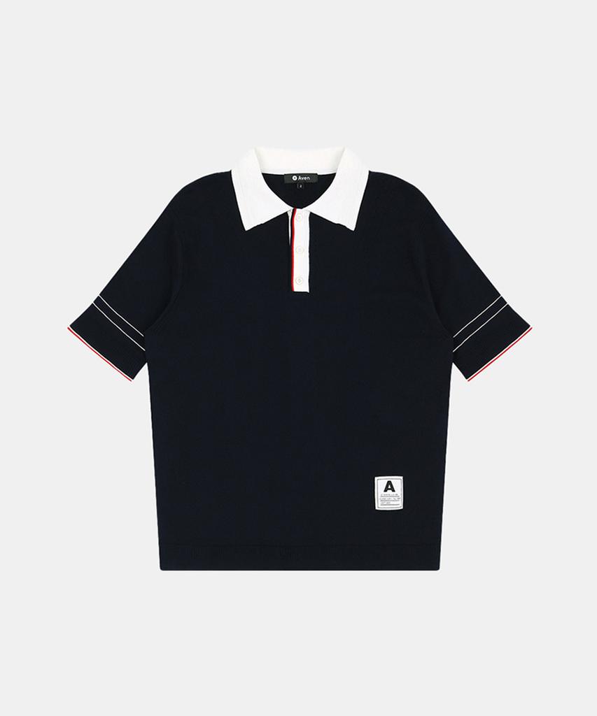 AVEN Classic Hampton Knit Polo Shirt Navy