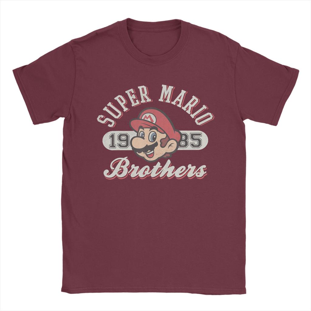 Super Marios Bros 1985 Face Logo T Shirt Unisex Pure Cotton Creative TShirt O Neck Tee Shirt Short Sleeve Tops New Arrival