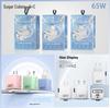 Macaron Color 65W Fast Charging Retractable Cable Charger: 1PD+USB Multi-Port Travel Mobile Phone Charger