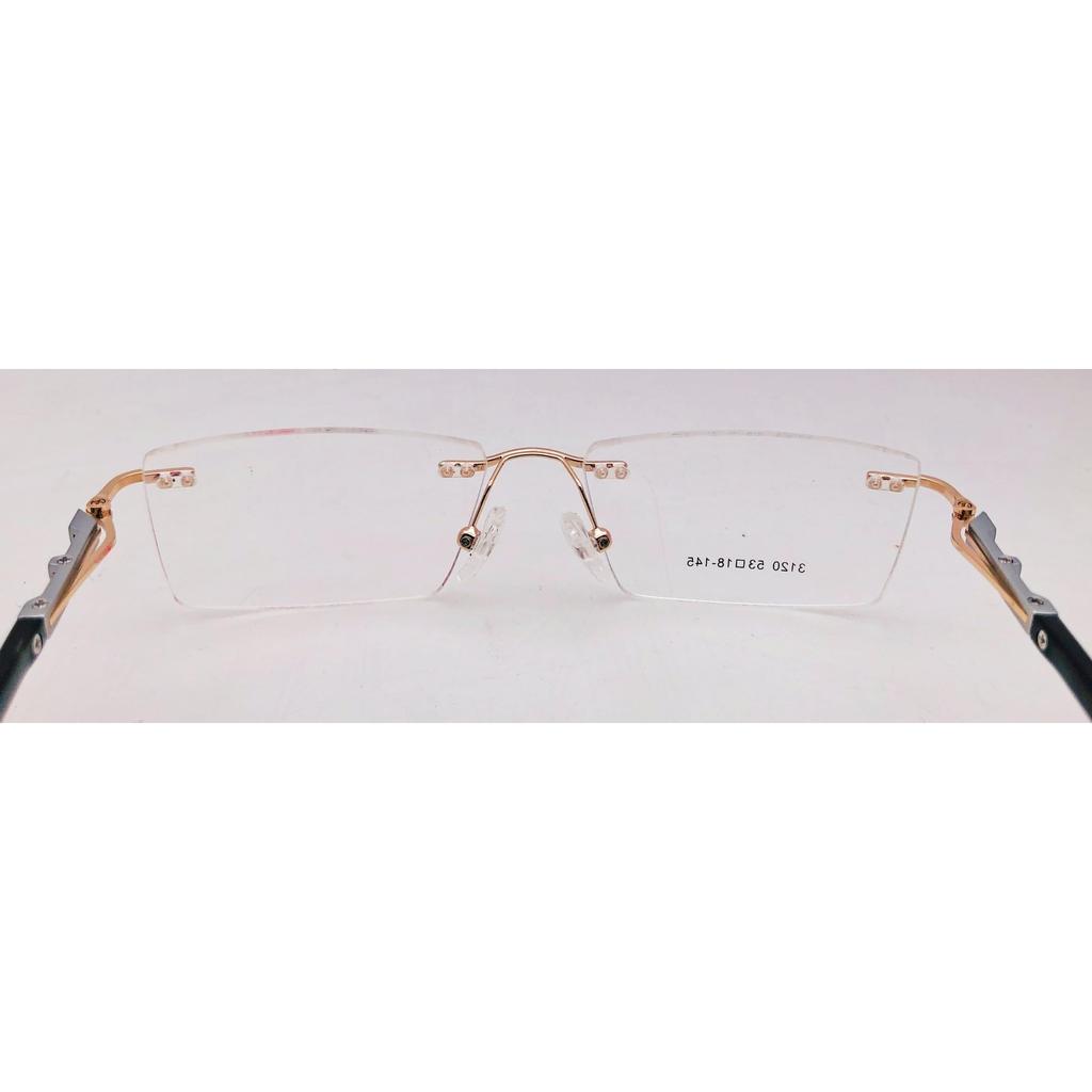 RSINC RimLess frame/eyeglass/Spectacle, Optical, Metal For Men And Women,  Play Gold Silver Black 3120 53-18-145 (IB-2) M1