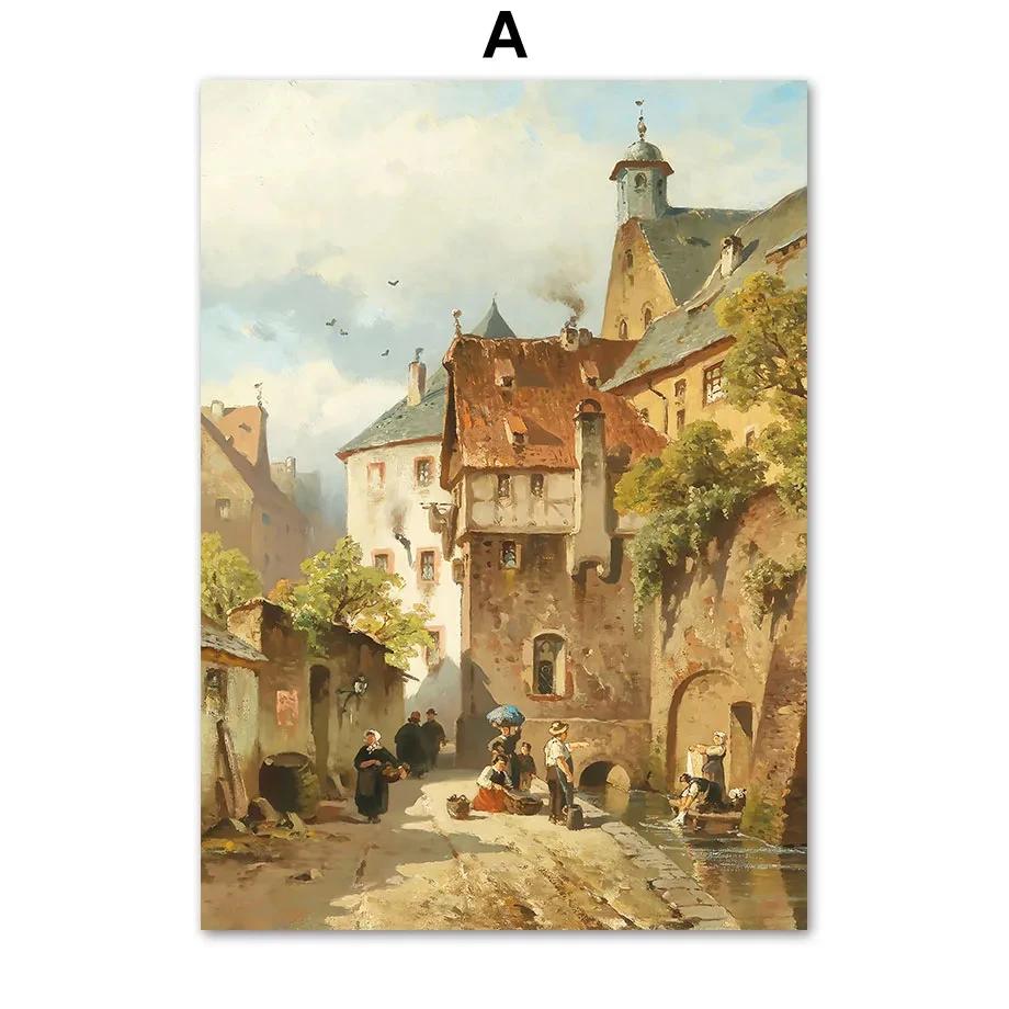 

Landscape Oil Painting Canvas Poster, Tree, Boat, Flower, Vase, Leaf, Pumpkin, Autumn, Gallery Wall Art, Print Pictures, Living 21x30cm No Framed