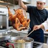 Complete Stainless Steels Turkey Roaster Includes Skewers And Hook Safe Cooking And Cleanup In Dishwasher