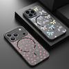 Thin Ring Magnetic For Magsafe Case For iPhone 17 Pro Max Case iPhone 16 15 14 13 Pro Max 17E Silky Buwknots Print Hybrid TPU+PC Matte Cover