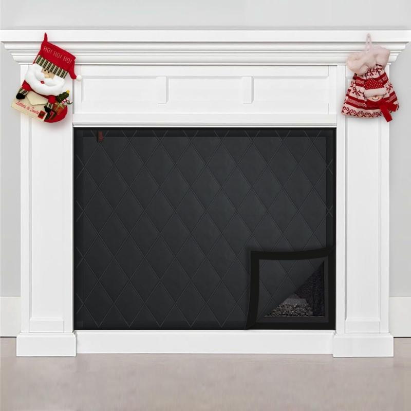 Magnetic Fireplaces Cover Insulating Barrier Heat Shield With Strong Magnets For Indoor Fireplaces Protecting Oxfords Fabric Thermals Insulation