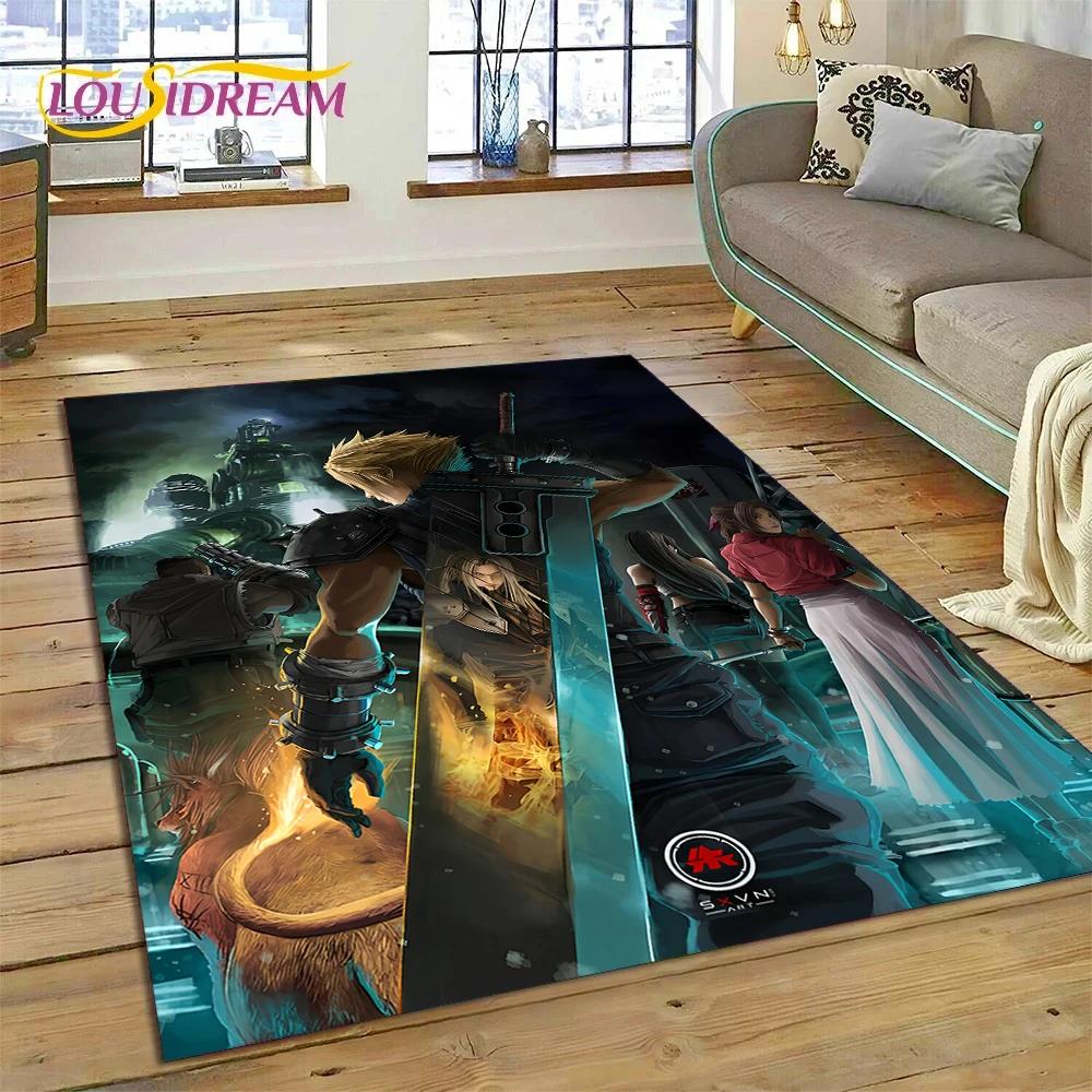 Final Fantasy Series Games Cartoon Rug Carpet for Living Room Bedroom Home Decor,Floor Mat Non-slip Decoration for Sofa Doormat