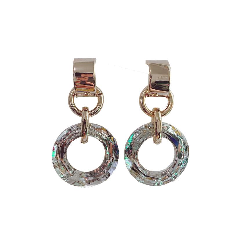 

Винтажные темпераментные, изысканные и универсальные серьги, геометрические металлические прозрачные красочные серьги-кольца, серьги индивидуального и преувеличенного дизайна 5.5cm aurometalsaurus