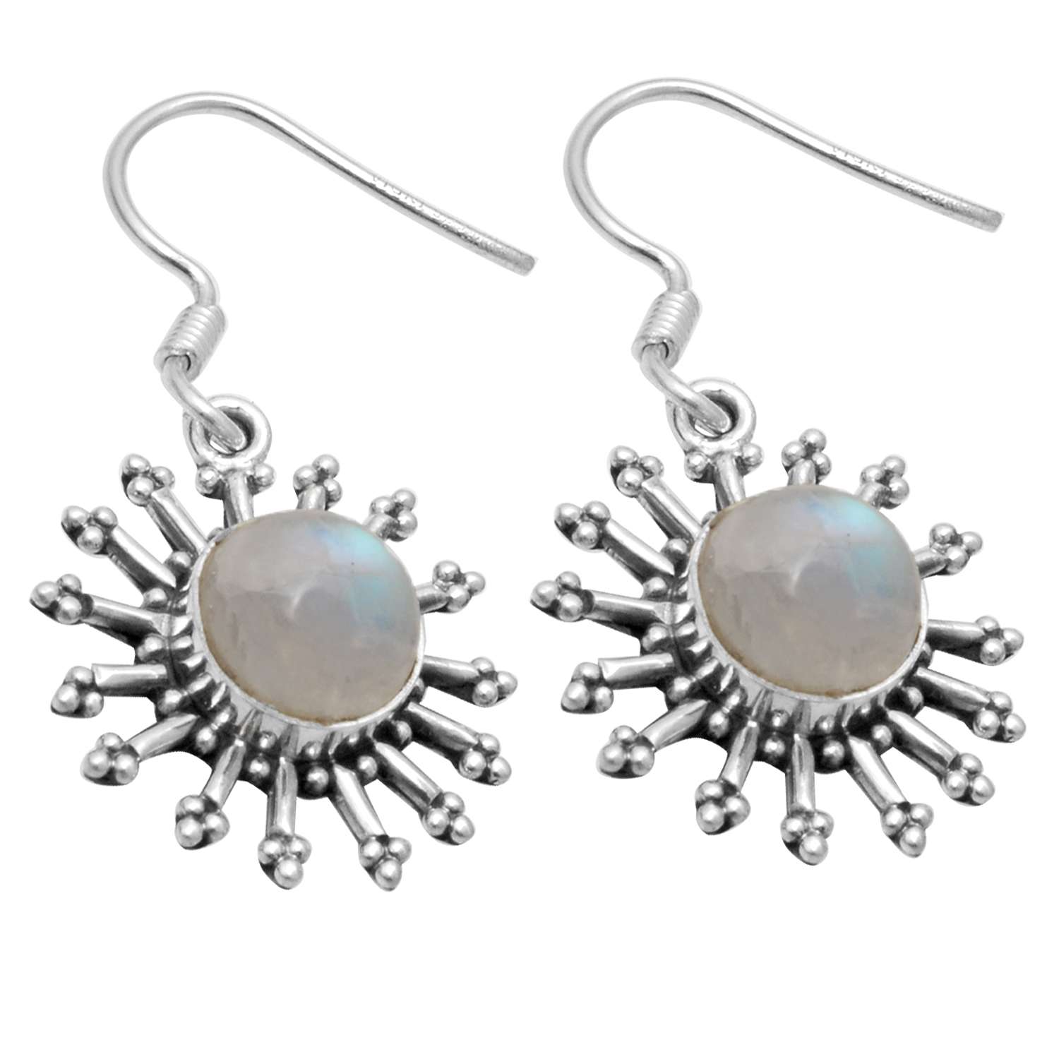 

Серьги с радужным лунным камнем, твердые серьги из стерлингового серебра 925 пробы, серьги ручной работы, ювелирные изделия, подарок для женщин и девочек, E-2275