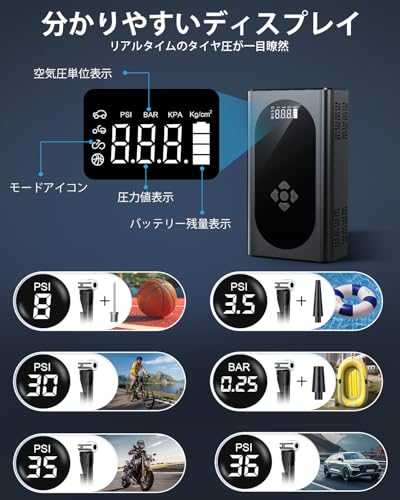 JUUE Jump Starter, Špičkový proud 3000A, Elektrická vzduchová pumpa, Vybaven kompresorem, Startér motoru, 15800mAh, Nouzový start pro automobily, Baterie