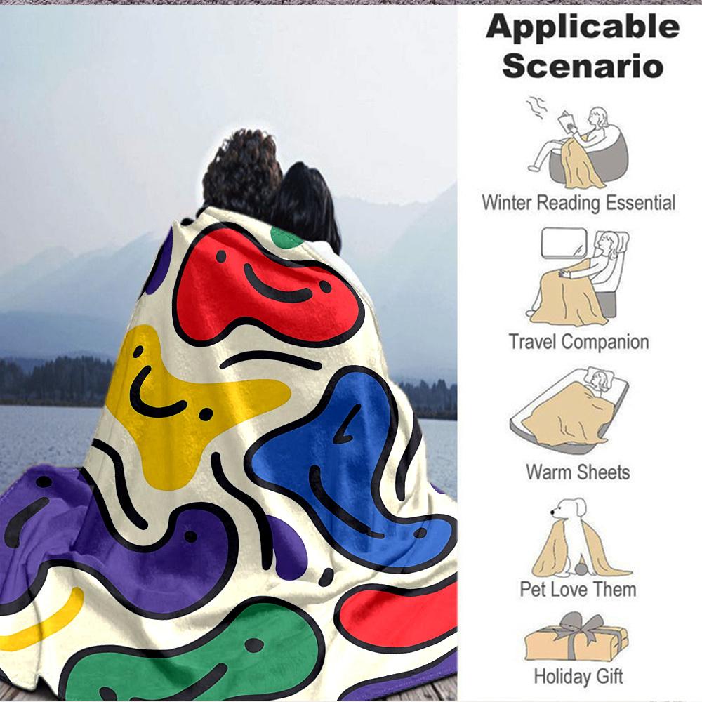 1pc Colorful Patterns Blanket Warm,Perfect for Camping And Travel, Making It a Great Gift for Any Season yy250904189