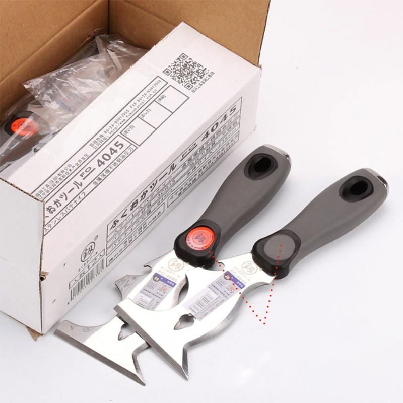 10in1 Paint Scraper Putty Knife Functional Tool for Home Improvement DIY Project Rust Resistant Steel Cutter Wood Handle
