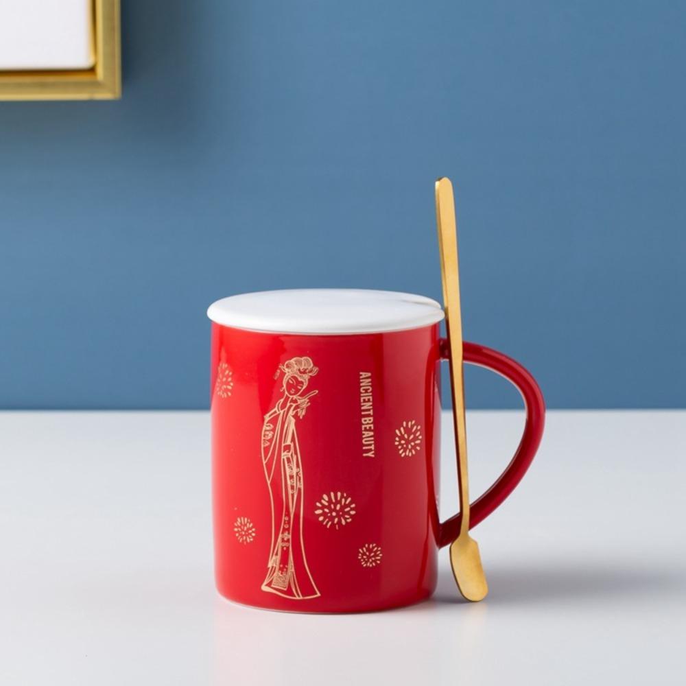 Xingyue Europäischer Ins einfacher geprägter Linien Kaffeetasse Keramiktasse Bürotasse Geschäftsgeschenk