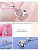 [Ashley Jewelry] Sterling Silver 925 Necklace, Open Heart Ribbon Butterfly Pendant, Cubic Zirconia, Women's Gift