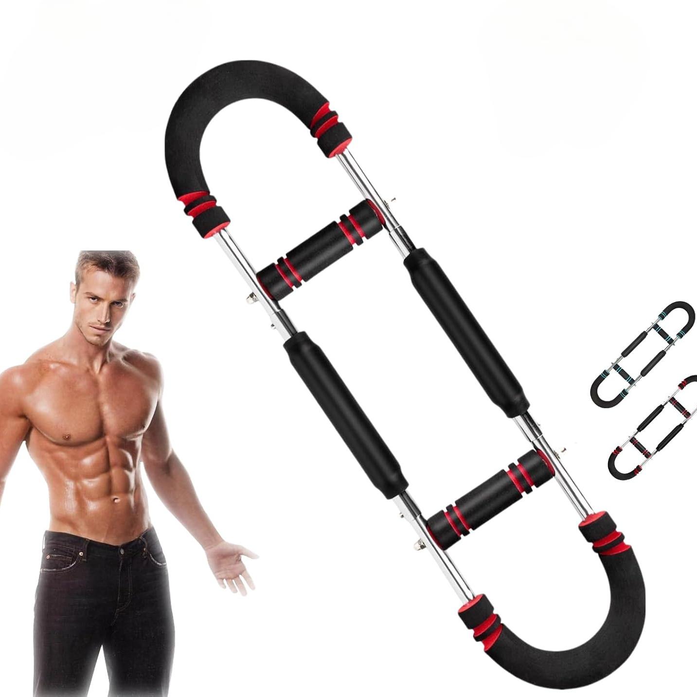 

Three-Speed Adjustable U-Shaped Arm Exerciser With Foam Handle Spring Workout Bar Forearm Triceps Chest Expander Portable Fitness Equipment красный