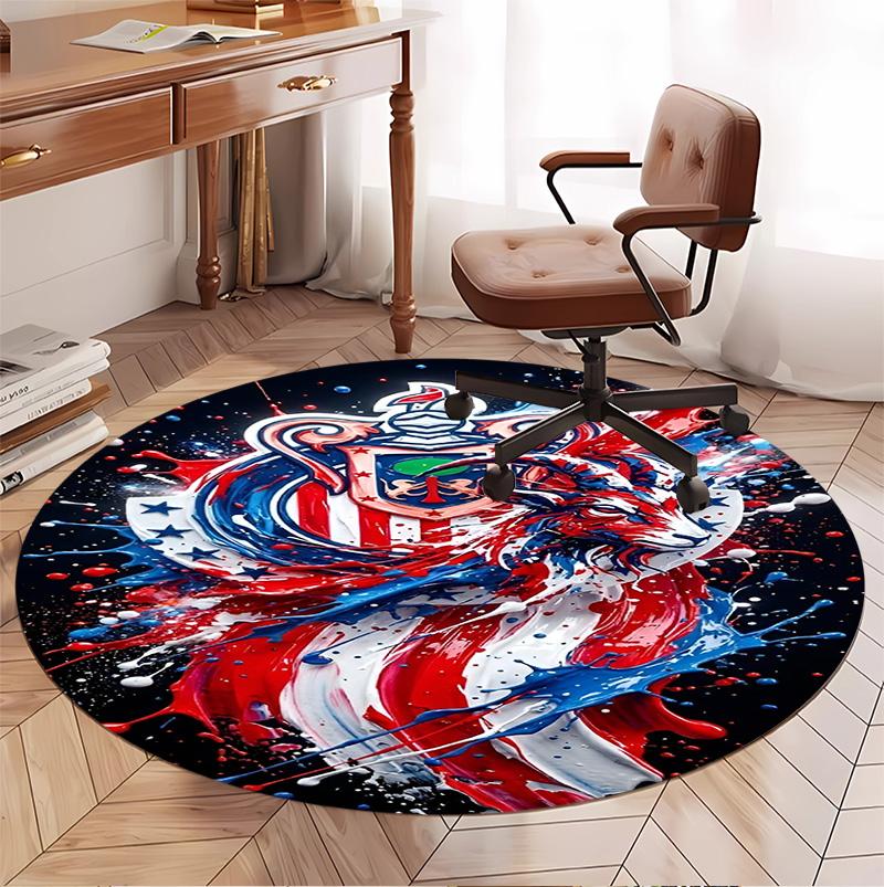 Club Deportivo Guadalajara Muster Runder Teppich, Innen-/Außenmatte, für Picknick, Spielzimmer, Schlafzimmer, Büro, Wohnzimmer, Heimdeko Teppich, Geburtstagsgeschenk
