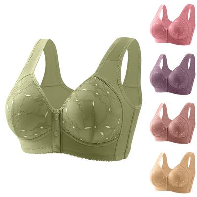 Women's Underwear Styling Thick Gathered Front Button Without Steel Ring Vest Plus Size Bra
