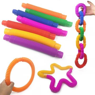 Buntes Pop-Teleskoprohr, ausziehbares Wellrohr, Spielzeug für Kinder, Erwachsene, Party, Festival, Stressabbau