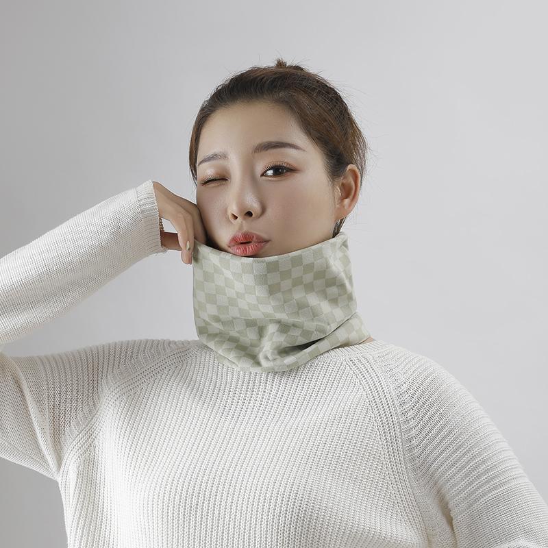 Women's Knitted Plaid Multifunctional Neck Gaiter Earloop Scarf Headband 3 in 1 Autumn Winter Warm Accessory Versatile Headwrap