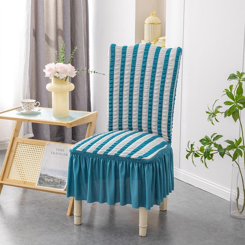 Thickened Seersucker Lace Chair Cover All In One Elastic All-purpose Hotel Banquet Table Chair Cover