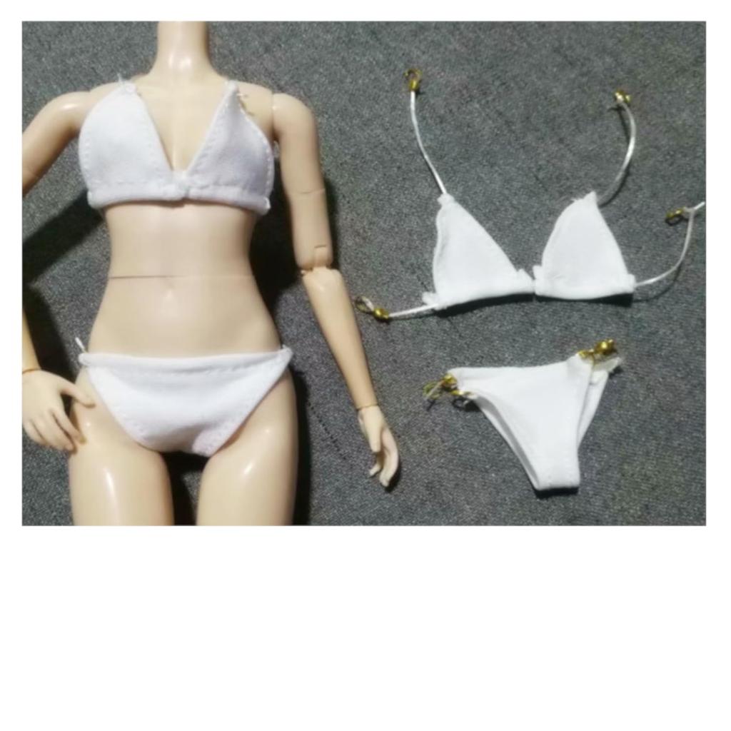 [OLYOLY] 16 (30cm) Doll Triangle Bikini Swimsuit, Doll Clothes, Underwear, Dress-Up Doll, Cute Miniature Doll Outfit, Figure, Kids, Girl, Pink (03,