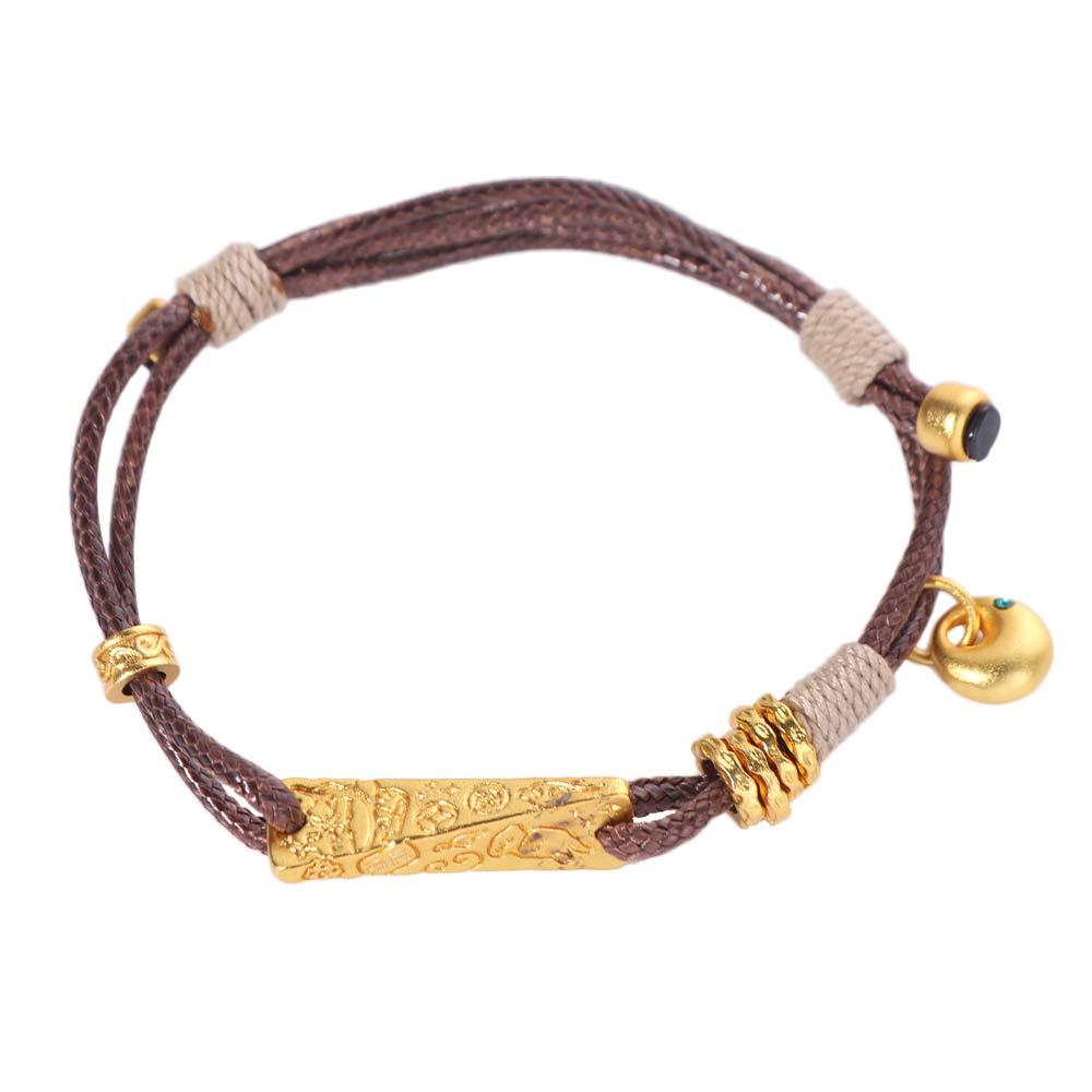 Exquisite Woven Beaded Bracelet Triangle Cheese Metal Bracelet Fashion Weave Hand Rope  Travel