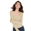 10A Antibacterial Women's Warm Velvet Long-Sleeve Top with Chest Pads, Self-Heating for Autumn/Winter