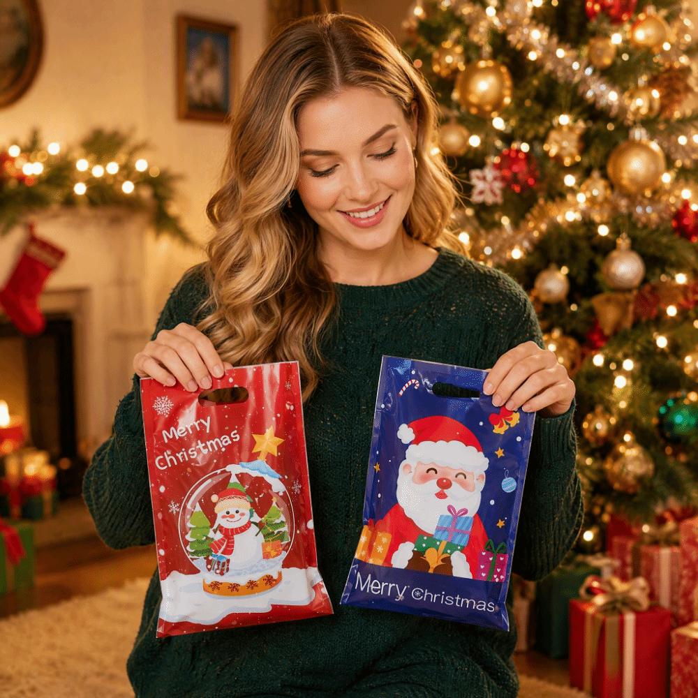50Pcs PP Christmas Candy Bag Cartoon Style Christmas Gift Bag  Christmas Party