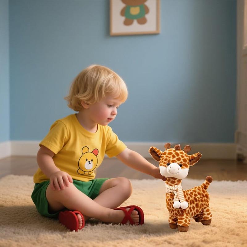 Giraffe Plush Toy, 30 Cm, Multicolor Soft Stuffed Animal, Baby Soothing Doll, Kids Gift